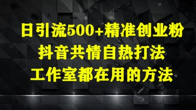 日引流500+精准创业粉，抖音共情自热打法，工作室都在用的方法福源云-中创网_分享创业资讯_福源创业网,中创网,冒泡创业网,中赚网论坛_中创网福源创业网,中创网,冒泡创业网,中赚网论坛中创网了最新的创业项目，副业赚钱，助力网络赚钱创业,中赚网!福源云项目网