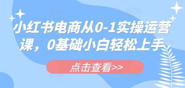 小红书电商从0-1实操运营课，0基础小白轻松上手福源云-中创网_分享创业资讯_福源创业网,中创网,冒泡创业网,中赚网论坛_中创网福源创业网,中创网,冒泡创业网,中赚网论坛中创网了最新的创业项目，副业赚钱，助力网络赚钱创业,中赚网!福源云项目网