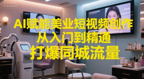 AI赋能美业短视频创作，从入门到精通，打爆同城流量，超级AI工具短视频实操落地福源云-中创网_分享创业资讯_福源创业网,中创网,冒泡创业网,中赚网论坛_中创网福源创业网,中创网,冒泡创业网,中赚网论坛中创网了最新的创业项目，副业赚钱，助力网络赚钱创业,中赚网!福源云项目网