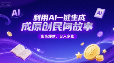 利用AI一键生成原创民间故事，无限制生成，条条爆款，日入多张福源云-中创网_分享创业资讯_福源创业网,中创网,冒泡创业网,中赚网论坛_中创网福源创业网,中创网,冒泡创业网,中赚网论坛中创网了最新的创业项目，副业赚钱，助力网络赚钱创业,中赚网!福源云项目网