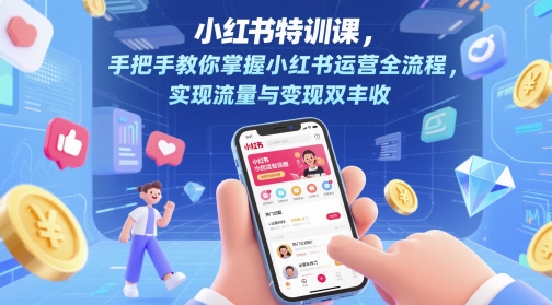 小红书特训课，手把手教你掌握小红书运营全流程，实现流量与变现双丰收福源云-中创网_分享创业资讯_福源创业网,中创网,冒泡创业网,中赚网论坛_中创网福源创业网,中创网,冒泡创业网,中赚网论坛中创网了最新的创业项目，副业赚钱，助力网络赚钱创业,中赚网!福源云项目网