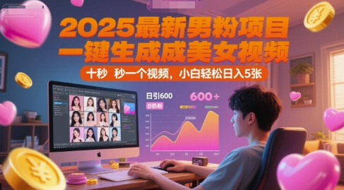 2025最新男粉项目，一键生成美女视频，日引600+色粉 十秒一个视频，小白轻松日入5张【揭秘】福源云-中创网_分享创业资讯_福源创业网,中创网,冒泡创业网,中赚网论坛_中创网福源创业网,中创网,冒泡创业网,中赚网论坛中创网了最新的创业项目，副业赚钱，助力网络赚钱创业,中赚网!福源云项目网