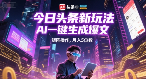 今日头条新玩法，AI一键生成爆文，矩阵操作，月入5位数福源云-中创网_分享创业资讯_福源创业网,中创网,冒泡创业网,中赚网论坛_中创网福源创业网,中创网,冒泡创业网,中赚网论坛中创网了最新的创业项目，副业赚钱，助力网络赚钱创业,中赚网!福源云项目网