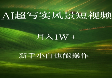 AI超写实风景短视频，月入1w，新手小白都能操作福源云-中创网_分享创业资讯_福源创业网,中创网,冒泡创业网,中赚网论坛_中创网福源创业网,中创网,冒泡创业网,中赚网论坛中创网了最新的创业项目，副业赚钱，助力网络赚钱创业,中赚网!福源云项目网