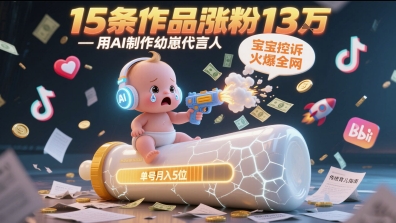 用AI制作幼崽代言人，宝宝的控诉火爆全网，15条作品涨粉13W，单号月入5位数实操教程福源云-中创网_分享创业资讯_福源创业网,中创网,冒泡创业网,中赚网论坛_中创网福源创业网,中创网,冒泡创业网,中赚网论坛中创网了最新的创业项目，副业赚钱，助力网络赚钱创业,中赚网!福源云项目网