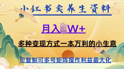 在小红书上卖养生资料，月入1w+，多种变现方式一本万利的小生意福源云-中创网_分享创业资讯_福源创业网,中创网,冒泡创业网,中赚网论坛_中创网福源创业网,中创网,冒泡创业网,中赚网论坛中创网了最新的创业项目，副业赚钱，助力网络赚钱创业,中赚网!福源云项目网