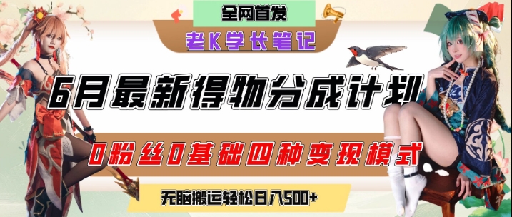 6月份最新得物创作者分成计划2.0玩法，0粉丝0基础四种模式变现，从隐蔽渠道无脑搬运，日入2张福源云-中创网_分享创业资讯_福源创业网,中创网,冒泡创业网,中赚网论坛_中创网福源创业网,中创网,冒泡创业网,中赚网论坛中创网了最新的创业项目，副业赚钱，助力网络赚钱创业,中赚网!福源云项目网
