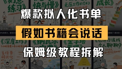 最新爆款拟人化书单玩法，假如书籍会说话，保姆级教程福源云-中创网_分享创业资讯_福源创业网,中创网,冒泡创业网,中赚网论坛_中创网福源创业网,中创网,冒泡创业网,中赚网论坛中创网了最新的创业项目，副业赚钱，助力网络赚钱创业,中赚网!福源云项目网