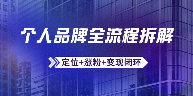 （14799期）个人品牌全流程拆解：定位+涨粉+变现闭环，微信生态运营与资源整合福源云-中创网_分享创业资讯_福源创业网,中创网,冒泡创业网,中赚网论坛_中创网福源创业网,中创网,冒泡创业网,中赚网论坛中创网了最新的创业项目，副业赚钱，助力网络赚钱创业,中赚网!福源云项目网