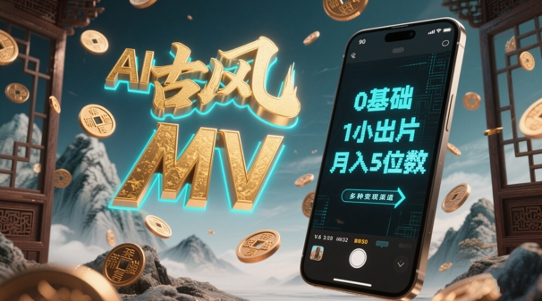 AI一键生成古风音乐MV，0剪辑基础1小时出片，多种变现渠道，一部手机月入5位数福源云-中创网_分享创业资讯_福源创业网,中创网,冒泡创业网,中赚网论坛_中创网福源创业网,中创网,冒泡创业网,中赚网论坛中创网了最新的创业项目，副业赚钱，助力网络赚钱创业,中赚网!福源云项目网