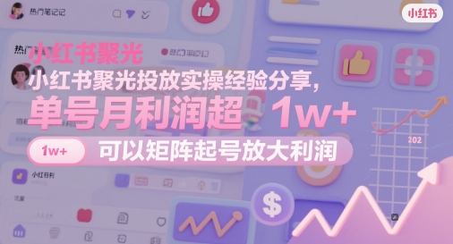 小红书聚光投放实操经验分享，单号月利润超1w+，可以矩阵起号放大利润福源云-中创网_分享创业资讯_福源创业网,中创网,冒泡创业网,中赚网论坛_中创网福源创业网,中创网,冒泡创业网,中赚网论坛中创网了最新的创业项目，副业赚钱，助力网络赚钱创业,中赚网!福源云项目网