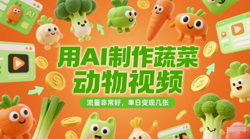 用AI制作蔬菜动物视频，流量非常好，单日变现几张福源云-中创网_分享创业资讯_福源创业网,中创网,冒泡创业网,中赚网论坛_中创网福源创业网,中创网,冒泡创业网,中赚网论坛中创网了最新的创业项目，副业赚钱，助力网络赚钱创业,中赚网!福源云项目网