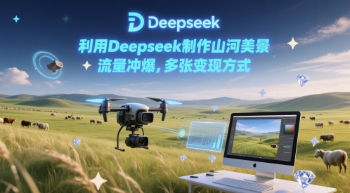 利用Deepseek制作山河美景，流量冲爆，多张变现方式福源云-中创网_分享创业资讯_福源创业网,中创网,冒泡创业网,中赚网论坛_中创网福源创业网,中创网,冒泡创业网,中赚网论坛中创网了最新的创业项目，副业赚钱，助力网络赚钱创业,中赚网!福源云项目网