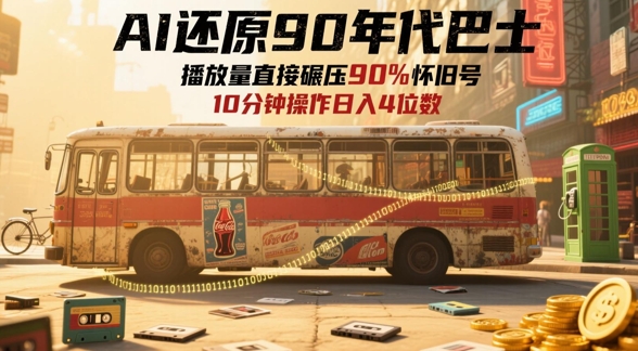 AI还原90年代巴士，一帧就让70后泪崩，播放量直接碾压90%怀旧号，每天操作十分钟，日入四位数福源云-中创网_分享创业资讯_福源创业网,中创网,冒泡创业网,中赚网论坛_中创网福源创业网,中创网,冒泡创业网,中赚网论坛中创网了最新的创业项目，副业赚钱，助力网络赚钱创业,中赚网!福源云项目网