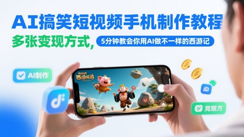 AI搞笑短视频手机制作教程，多张变现方式，5分钟教会你用AI做不一样的西游记福源云-中创网_分享创业资讯_福源创业网,中创网,冒泡创业网,中赚网论坛_中创网福源创业网,中创网,冒泡创业网,中赚网论坛中创网了最新的创业项目，副业赚钱，助力网络赚钱创业,中赚网!福源云项目网