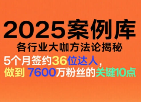 2025案例库,收录各行业大咖的方法论,各行业大咖方法论揭秘