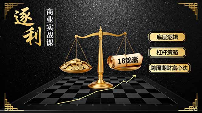 (16753期)《逐 利》商业实战课,底层逻辑、杠杆策略、18锦囊,跨周期财富心法(更新)