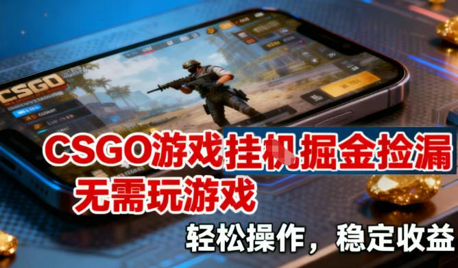 CSGO游戏挂G掘金捡漏,不需要玩游戏,操作简单,收益稳定