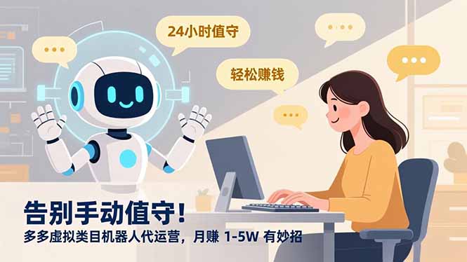 (16921期)告别手动值守!多多虚拟类目机器人代运营,月赚 1-5W 有妙招
