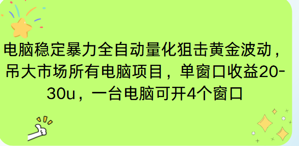(16737期)电脑EA策略挂机项目单窗口收益20-30u,单电脑可挂5-10个窗口收益稳健4位数
