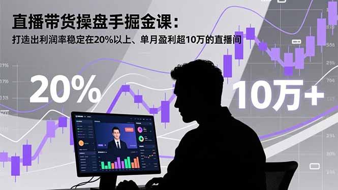 (16727期)直播带货操盘手掘金课:打造出利润率稳定在20%以上、单月盈利超10万的直播间