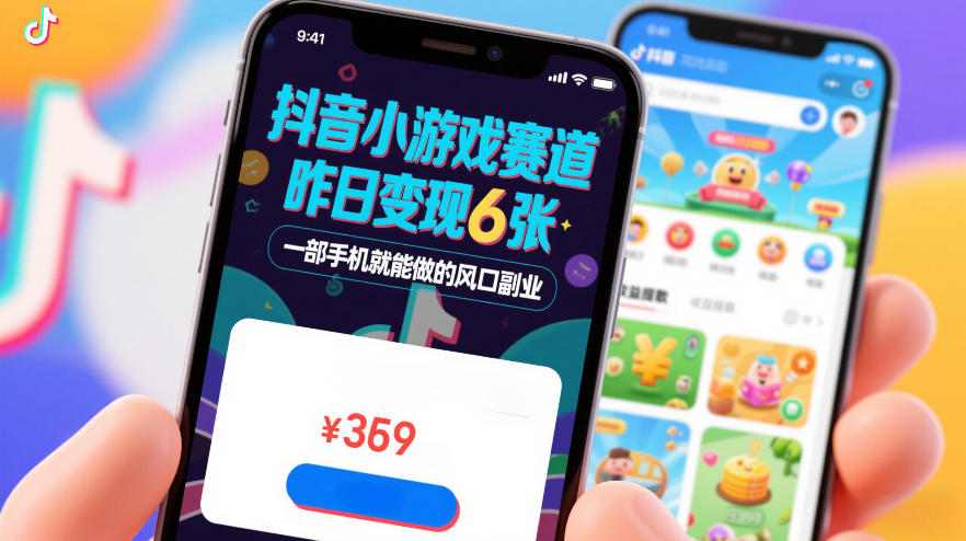 抖音小游戏赛道,昨日变现600+,零基础一部手机就能做的风口副业