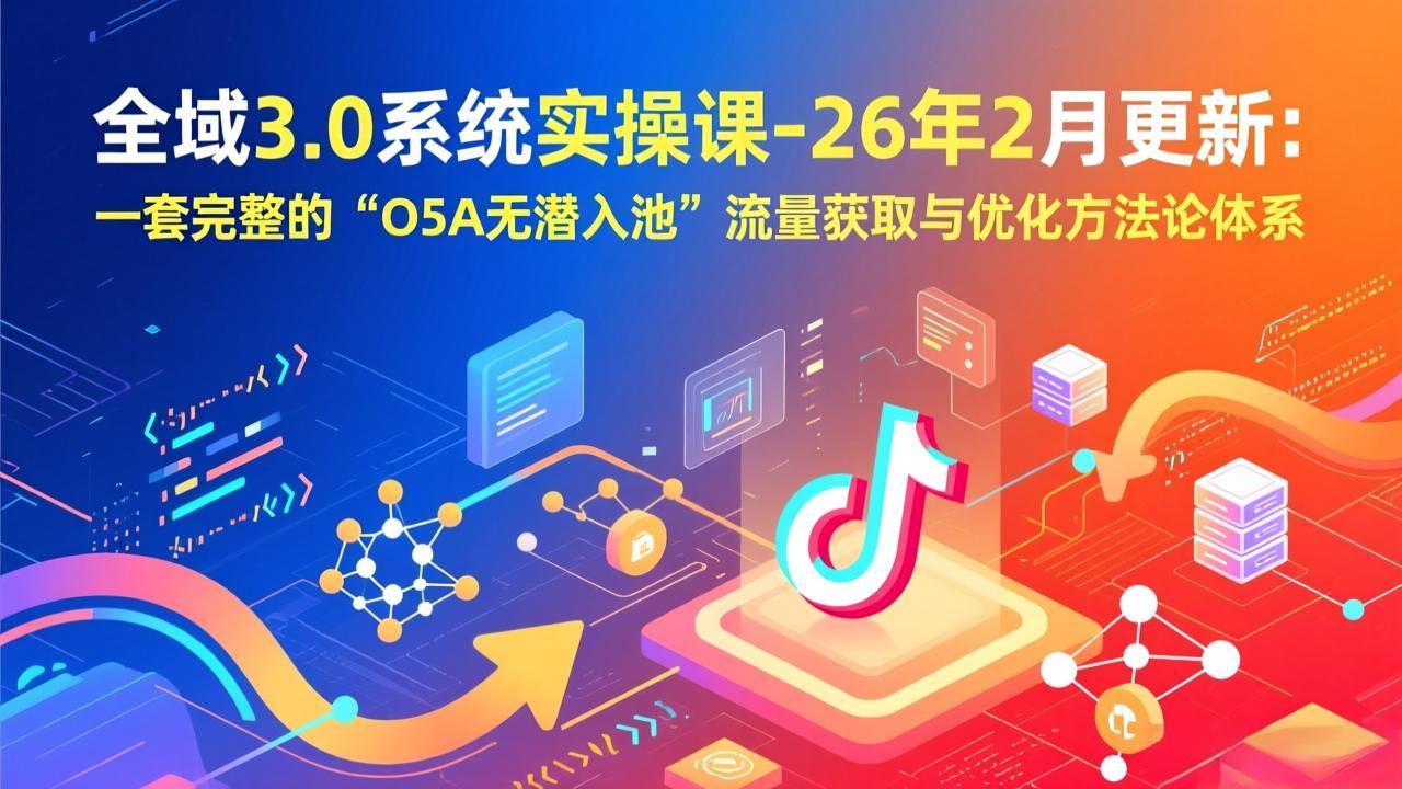 (17364期)全域3.0系统实操课-26年2月更新:一套完整的“O5A无潜入池”流量获取与优化方法论体系