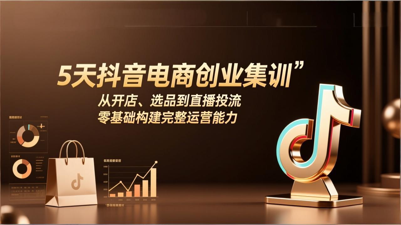 (17544期)5天抖音电商创业集训:从开店、选品到直播投流,零基础构建完整运营能力