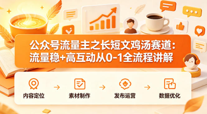 公众号流量主之长短文鸡汤赛道,流量稳+高互动,从0-1全流程讲解