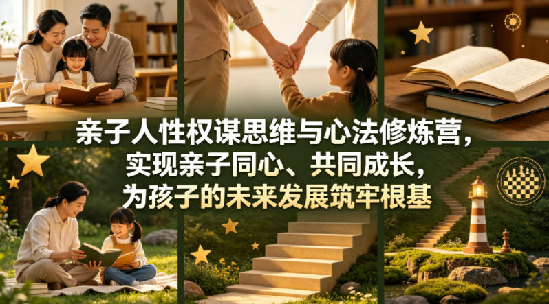 亲子人性权谋思维与心法修炼营,实现亲子同心、共同成长,为孩子的未来发展筑牢根基【音频】