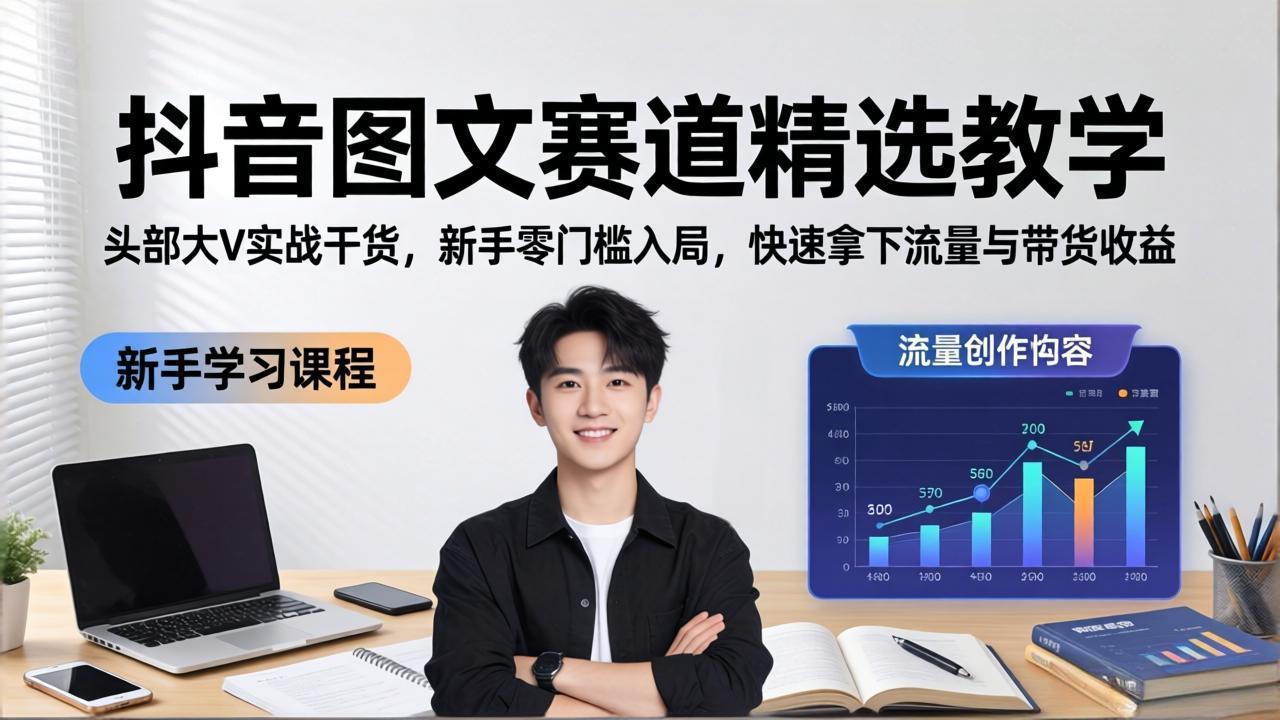 (18108期)抖音图文赛道精选教学,头部大V实战干货,新手零门槛入局,快速拿下流量与带货收益