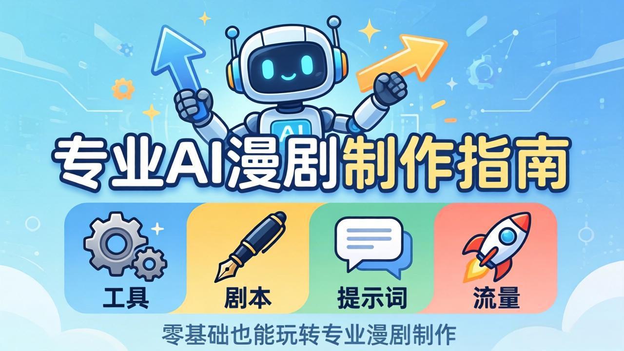 (18190期)专业AI漫剧制作指南:工具+剧本+提示词+流量全流程,零基础也能玩转专业漫剧制作