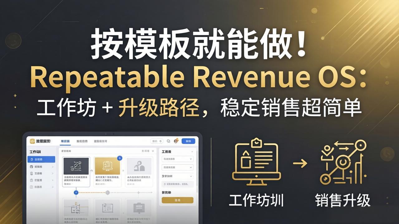 (18085期)按模板就能做!Repeatable Revenue OS:工作坊 + 升级路径,稳定销售超简单
