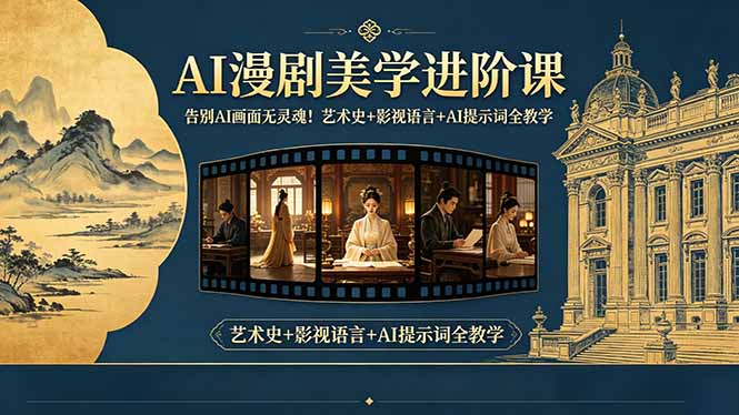 (18480期)告别AI画面无灵魂!AI漫剧美学进阶课,艺术史+影视语言+AI提示词全教学
