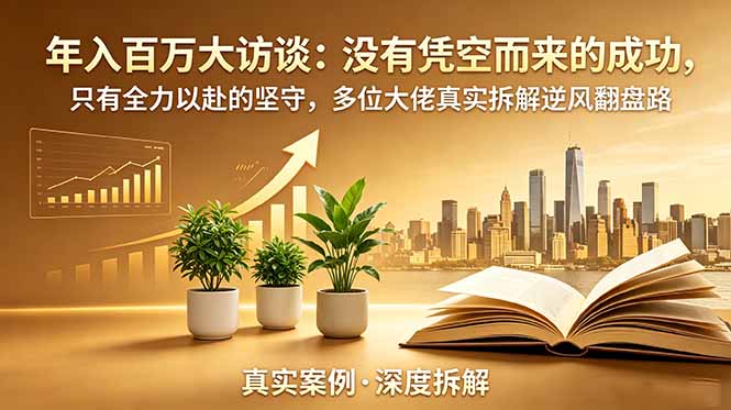 (19099期)年入百万大访谈-更新:没有凭空而来的成功,只有全力以赴的坚守,多位大佬真实拆解逆风翻盘路