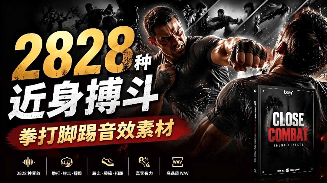 (19072期)宝藏级别音效!2828种近身搏斗拳打脚踢音效素材,全部中文分类,免解压使用 Close Combat
