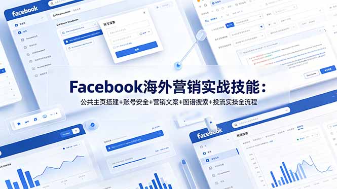 (19083期)Facebook海外营销实战技能:公共主页搭建+账号安全+营销文案+图谱搜索+投流实操全流程