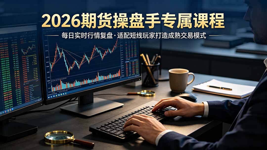 (19093期)2026期货操盘手专属课程-更新6月,每日实时行情复盘,适配短线玩家打造成熟交易模式