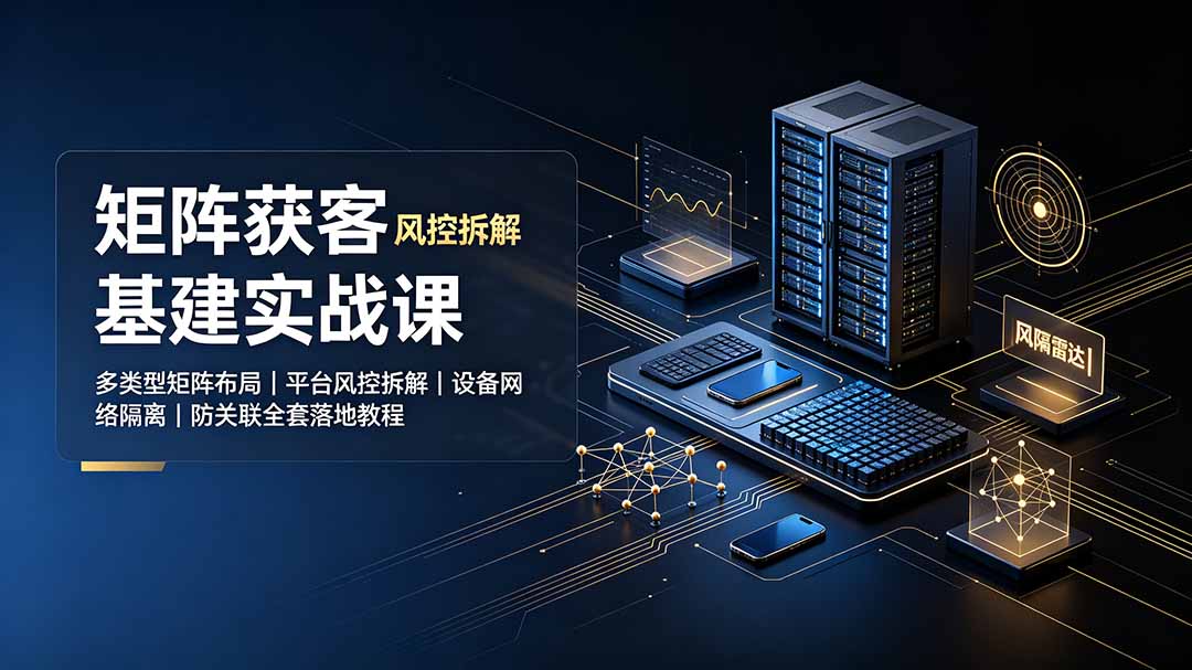 (19319期)矩阵获客基建实战课:多类型矩阵布局|平台风控拆解|设备网络隔离|防关联全套落地教程